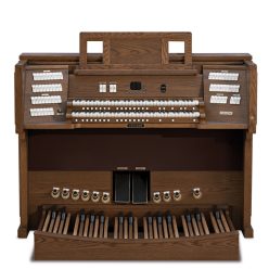   Viscount Unico 300 digitale Orgel mit 3 Manualen, 47 Registern + 5 Orchesterstimmen, 32-Tasten-Pedalwerk, Physis®-Technologie und eleganter Roll-Top-Konsole