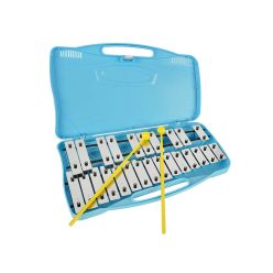   Angel AX-25N2 Glockenspiel – 25 Nickel-Stäbe, 2 Oktaven G2 bis G4, mintblauer Kunststoffkoffer, 2 Schlägel inklusive