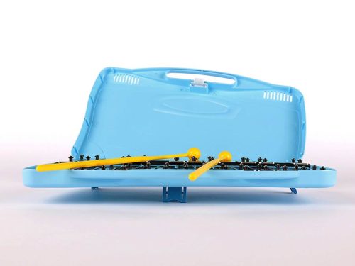 Angel AX-25N2 Glockenspiel – 25 Nickel-Stäbe, 2 Oktaven G2 bis G4, mintblauer Kunststoffkoffer, 2 Schlägel inklusive