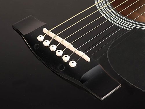 Nashville GSD-60-BK Akustische Dreadnought Gitarre, Gegossene Mechaniken, Schwarz