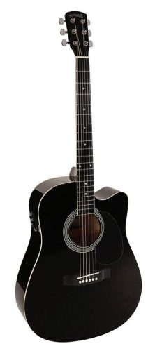  Nashville GSD-60-CEBK Chitară Acustică Dreadnought, Chei de Acordaj Turnate, Cutaway, EQ Activ, Negru