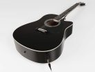  Nashville GSD-60-CEBK Chitară Acustică Dreadnought, Chei de Acordaj Turnate, Cutaway, EQ Activ, Negru