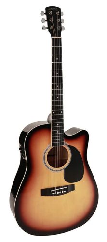 Nashville GSD-60-CESB Chitară Acustică Dreadnought, Chei de Acordaj Turnate, Cutaway, EQ Activ, Sunburst