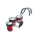 Hayman JMDR-060810 Tobă trio multi-tenor pentru juniori – 6"+8"+10", finisaj roșu, cu ham din aluminiu