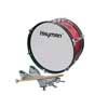Hayman JMDR-1807 Tobă de bass de marș pentru juniori – 18"x7", corp din lemn, finisaj roșu, greutate redusă, include curea și bețe