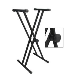   Boston KS-205 Keyboardständer – 35 cm Obere Rohre, XX-Modell, Drehverschluss, Schwarz