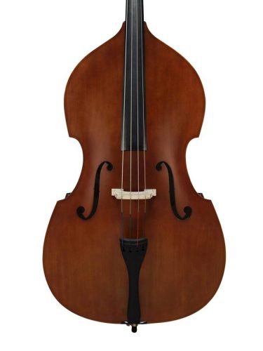 Leonardo LB-134 Kontrabass 3/4 Elementary Serie – laminiertes Korpus, Vintage Nitro-Lackierung, ebonisiertes Griffbrett, Tasche und französischer Bogen inklusive