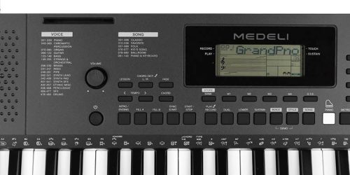 Medeli MK100 Portable Digital Keyboard – 61 Touch-Sensitive Keys, 480 Voices, USB-MIDI