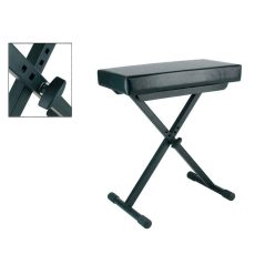   Boston OB-80 – Keyboardbank, X-Modell, Schwarz, Sitzfläche in Lederoptik (51 x 25 cm)