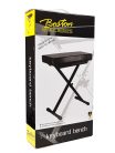 Boston OB-80 – Keyboardbank, X-Modell, Schwarz, Sitzfläche in Lederoptik (51 x 25 cm)