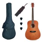 SX SD104BR Basic1, set chitară acustică, maro, finisaj mat, dreadnought