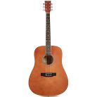 SX SD104BR Basic2, set chitară acustică, maro, finisaj mat, dreadnought
