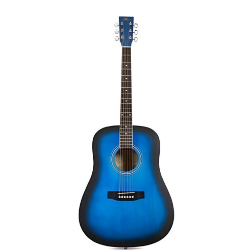SX SD104BUS Basic2, Акустичен китарен комплект, Син матов сънбърст, Дредноут