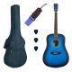 SX SD104BUS Basic1, Akustikgitarren-Set, Blau Sunburst, Mattes Finish