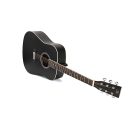 SX SD104GBK Basic1, Set Chitară Acustică, Negru, Finisaj Lucios, Dreadnought