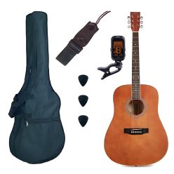   SX SD104GBR Basic2, комплект акустична китара, кафяв, лъскаво лаково покритие dreadnought