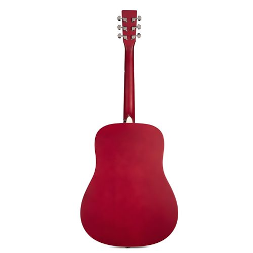 SX SD104GRDS Basic2, Akusztikus Gitár Szett, Piros Sunburst, Fényes Felület, Dreadnought