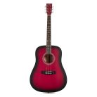 SX SD104RDS Akusztikus Gitár, piros sunburst, matt felület
