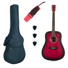 SX SD104RDS Basic1, Set chitară acustică, Roșu sunburst mat, Dreadnought