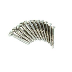   0018371049 Fender Genuine Replacement Part bridge mounting screws, vintage '52 Tele, 6 x 1 slotted, nickel, 12 pcs