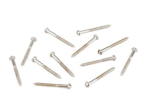 0018373049 Fender Genuine Replacement Part neck pickup mounting screws, vintage Tele, 3 x 1 slotted, nickel, 12 pcs