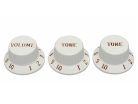 0056254049 Fender  Original Replacement Part strat knobs for CTS shaft size, 1V + 2T, parchment