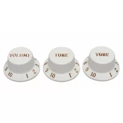  0056254049 Fender  Original Replacement Part strat knobs for CTS shaft size, 1V + 2T, parchment