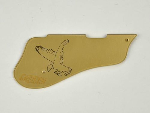 0062670000 Gretsch Genuine Replacement Part pickguard, G6136 White Falcon, cut for Filter'Tron pickups, gold