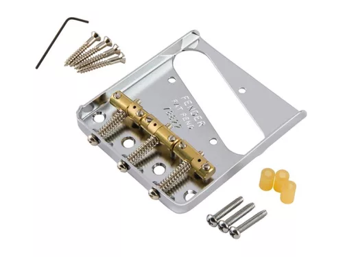 0091114049 Fender Genuine Replacement Part bridge assembly for American Vintage "Hot Rod" Telecaster, nickel