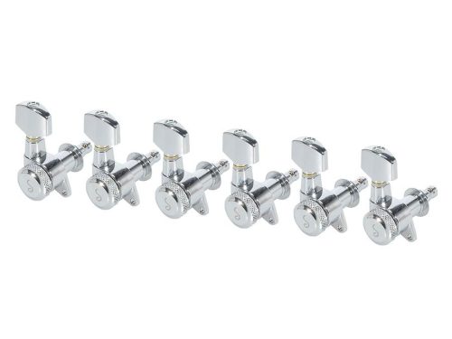 0202200150 Schaller M6 135° machine heads 6L with small metal pegs, staggered locking shaft, chrome