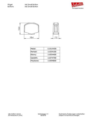 0402200136 Schaller M6 Mini machine heads 6L with small metal pegs, solid shaft, chrome