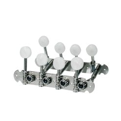   045-N Boston  machine heads for F-style mandolin, metal shaft, 69mm, plastic buttons, nickel