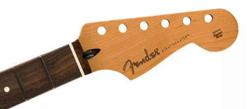 0990493920 Fender Genuine Replacement Part satin roasted maple Stratocaster neck, 22 jumbo frets, 12" radius, rosewood, flat oval shape