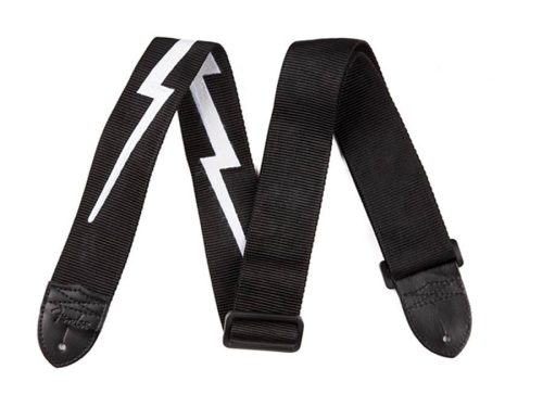 0990613106 Fender  2" guitar strap, nylon lightning bolt strap, black