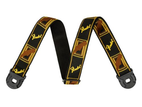 0990629001 Fender Quick Grip 2" guitar strap, black/yellow/brown