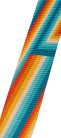 0990637212 Fender  Retro ribbed poly guitar strap, rainbow design