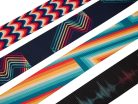 0990637212 Fender  Retro ribbed poly guitar strap, rainbow design