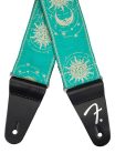 0990637249 Fender  American Vintage II woven guitar strap, sun & moon design, sea foam green