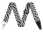 0990637288 Fender  wavy checkerboard polyester strap, black/white