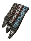 0990638025 Fender  2" guitar strap, Pasadena woven, blue snowflake