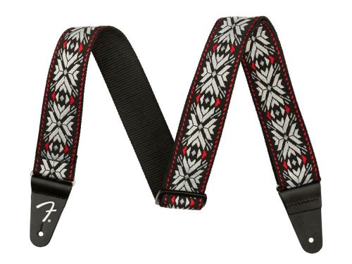 0990638026 Fender  2" guitar strap, Pasadena woven, red snowflake