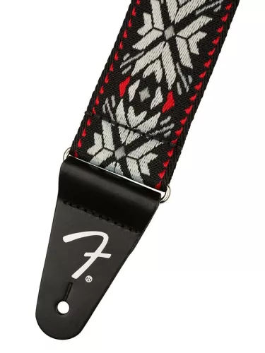 0990638026 Fender  2" guitar strap, Pasadena woven, red snowflake