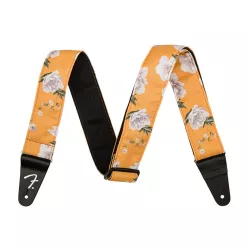   0990638029 Fender  2" guitar strap, Floral polyester twill fabric, marigold