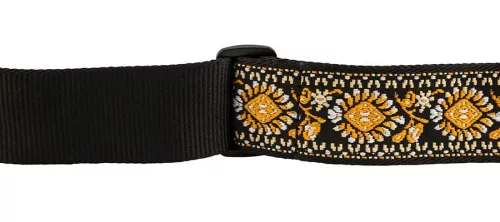 0990638031 Fender  2" guitar strap, Pasadena woven, yellow lotus