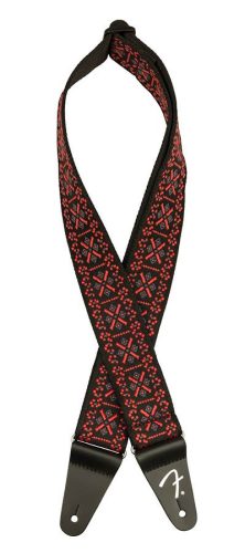 0990638034 Fender  2" guitar strap, Pasadena woven, lattice red