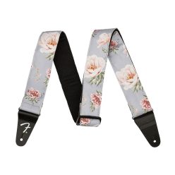   0990638043 Fender  2" guitar strap, Floral polyester twill fabric, grey