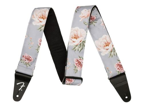 0990638043 Fender  2" guitar strap, Floral polyester twill fabric, grey