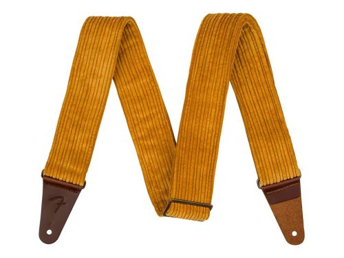 0990639029 Fender  Corduroy guitar strap, blaze gold, polyester corduroy, antique brass hardware