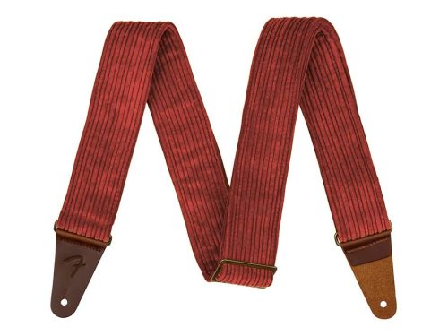 0990639037 Fender Corduroy guitar strap, antique cherry, polyester corduroy, antique brass hardware