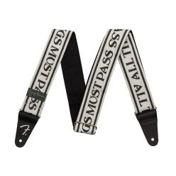   0990639046 Fender George Harrison ATMP Logo guitar strap, white/black polyester, 2"